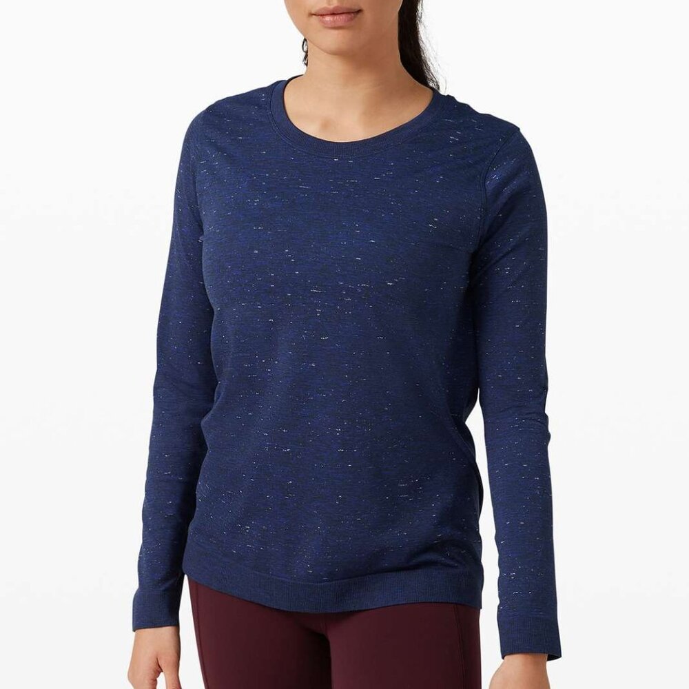 Lululemon Women's Swiftly Relaxed Long Sleeve 2.0 - Navy/White